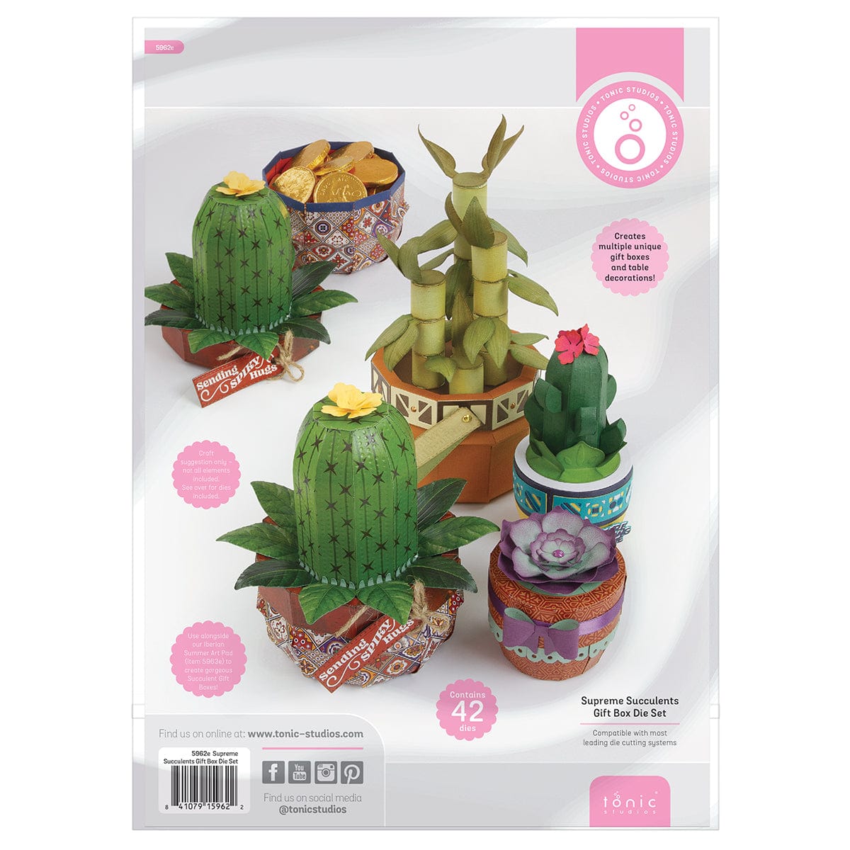 Tonic Studios Die Cutting Supreme Succulents Die and Patterned Pad Collection - CW2502