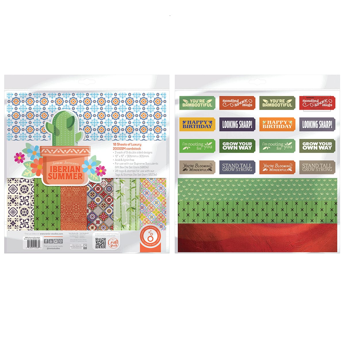 Tonic Studios Die Cutting Supreme Succulents Die and Patterned Pad Collection - CW2502