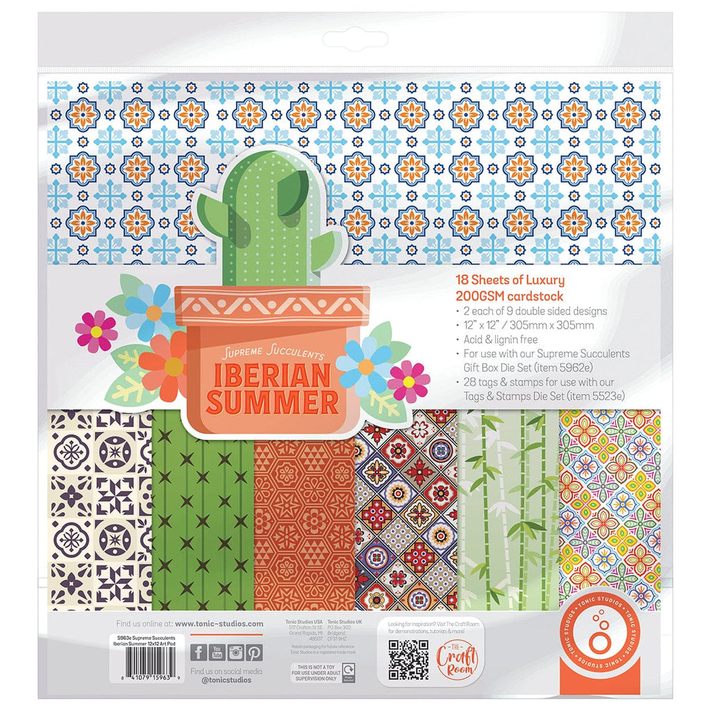 Tonic Studios Die Cutting Supreme Succulents Die and Patterned Pad Collection - CW2502