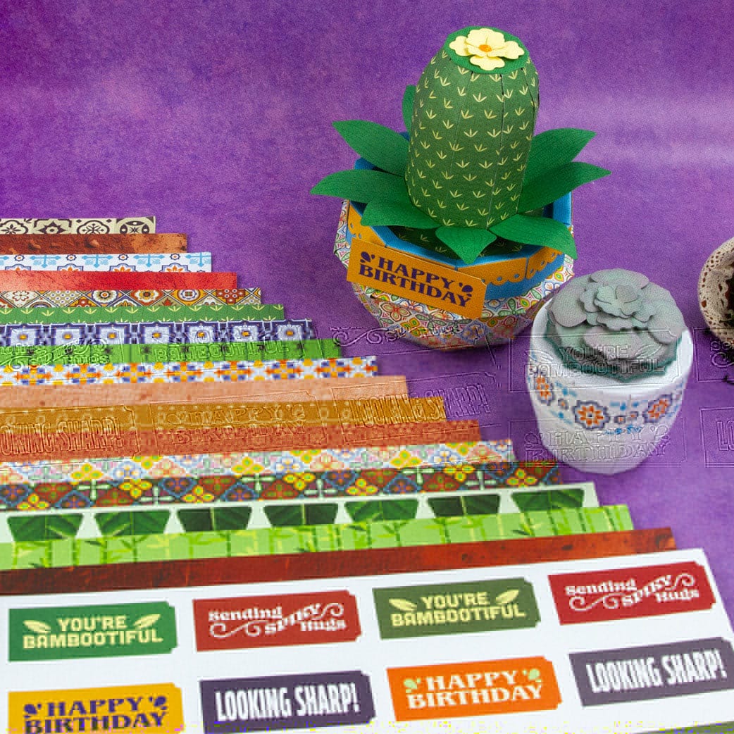 Tonic Studios Die Cutting Supreme Succulents Die and Patterned Pad Collection - CW2502