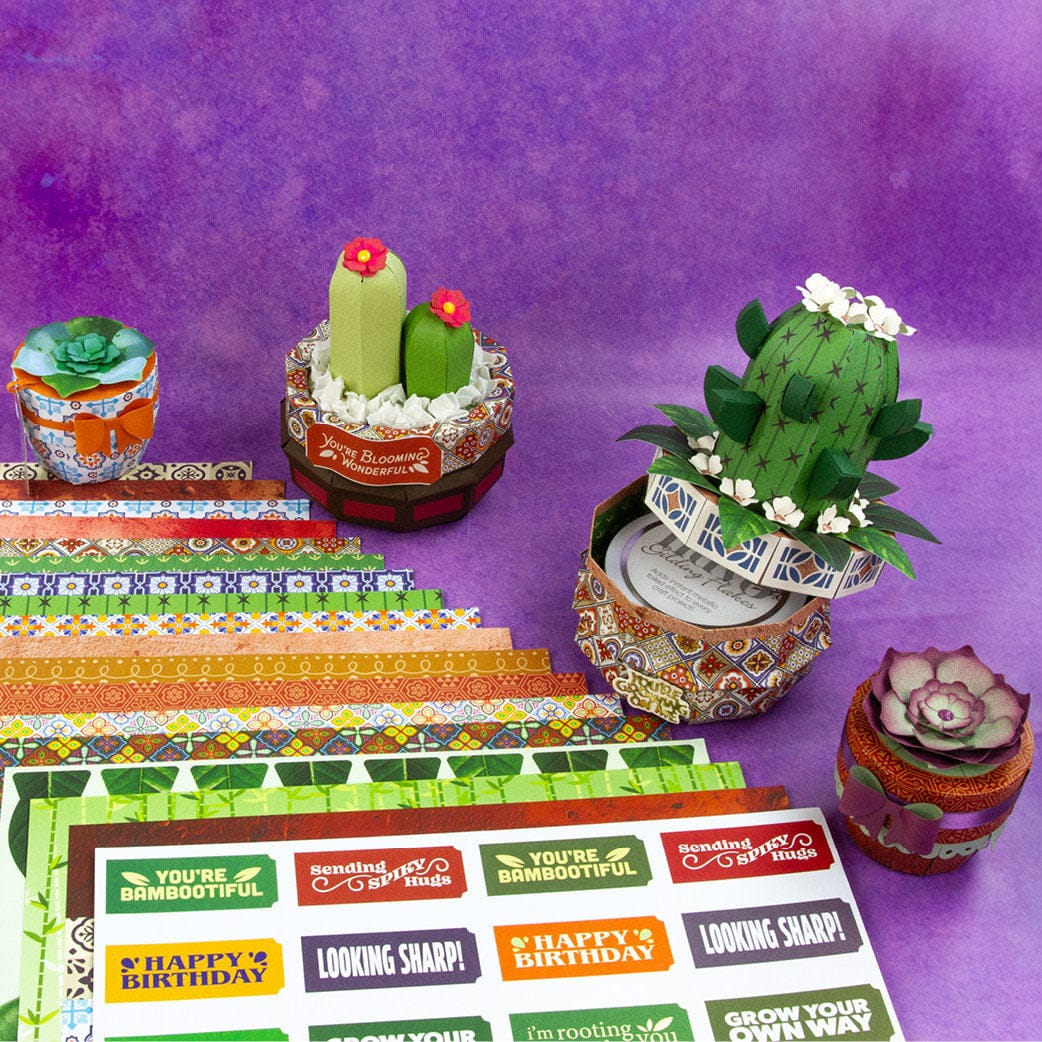 Tonic Studios Die Cutting Supreme Succulents Die and Patterned Pad Collection - CW2502