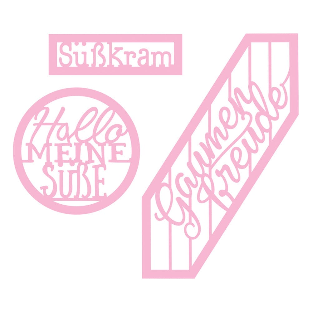 Tonic Studios Die Cutting Sweet Treat - Deutsche Grüße Stanzschablone Set - 4783e