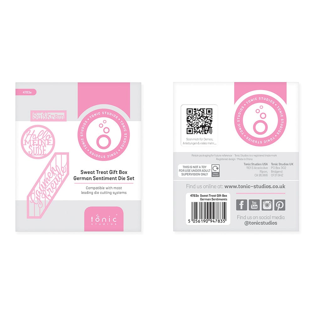 Tonic Studios Die Cutting Sweet Treat - Deutsche Grüße Stanzschablone Set - 4783e