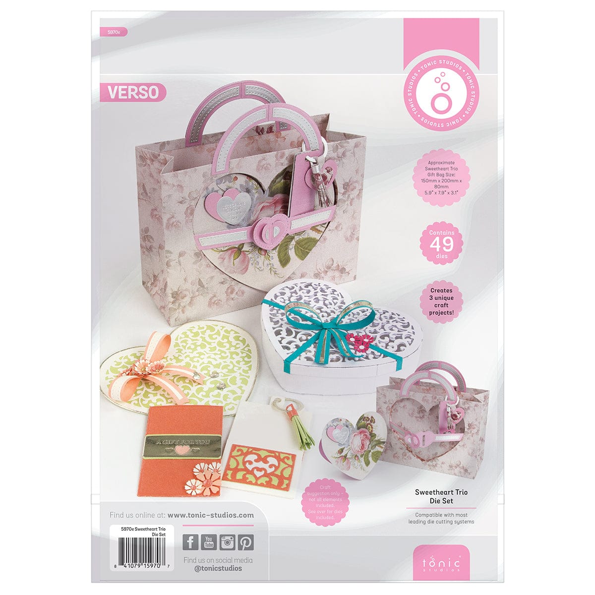 Tonic Studios Die Cutting Sweetheart Trio Die Set - Showcase Die Set - SHOW61