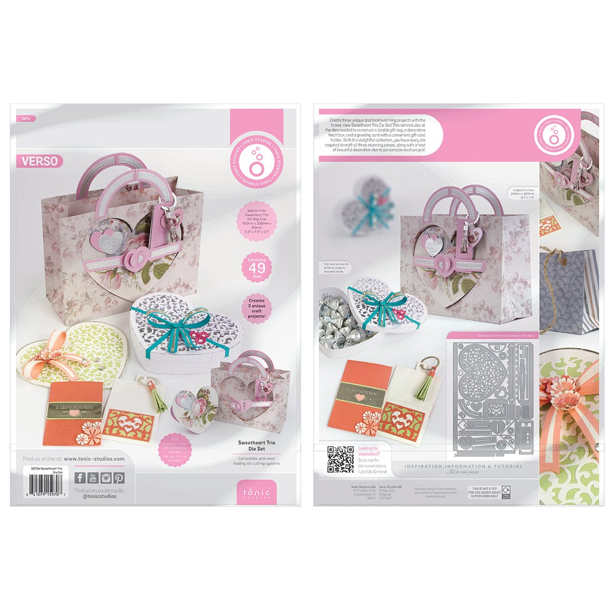 Tonic Studios Die Cutting Sweetheart Trio Die Set - Showcase Die Set - SHOW61