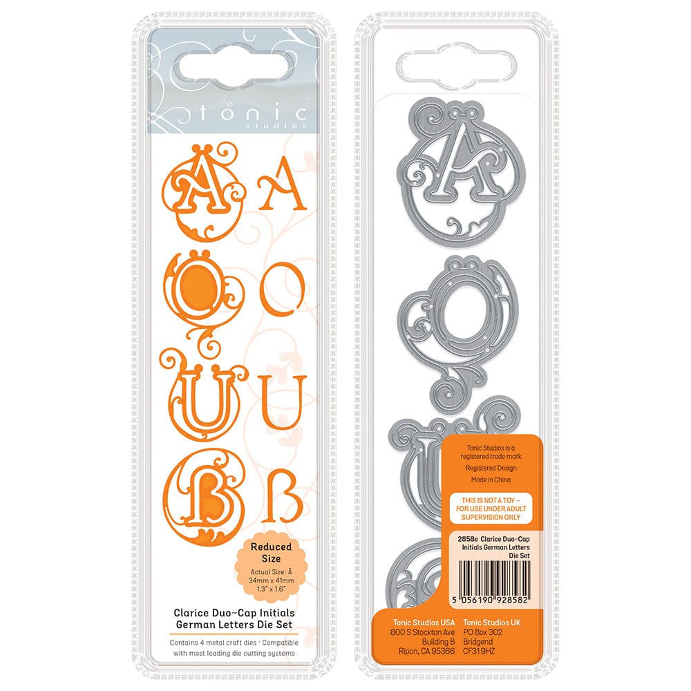 Tonic Studios Die Cutting Tonic Studios - Clarice Duo - Großbuchstaben - Deutsche Umlaute - 2858E