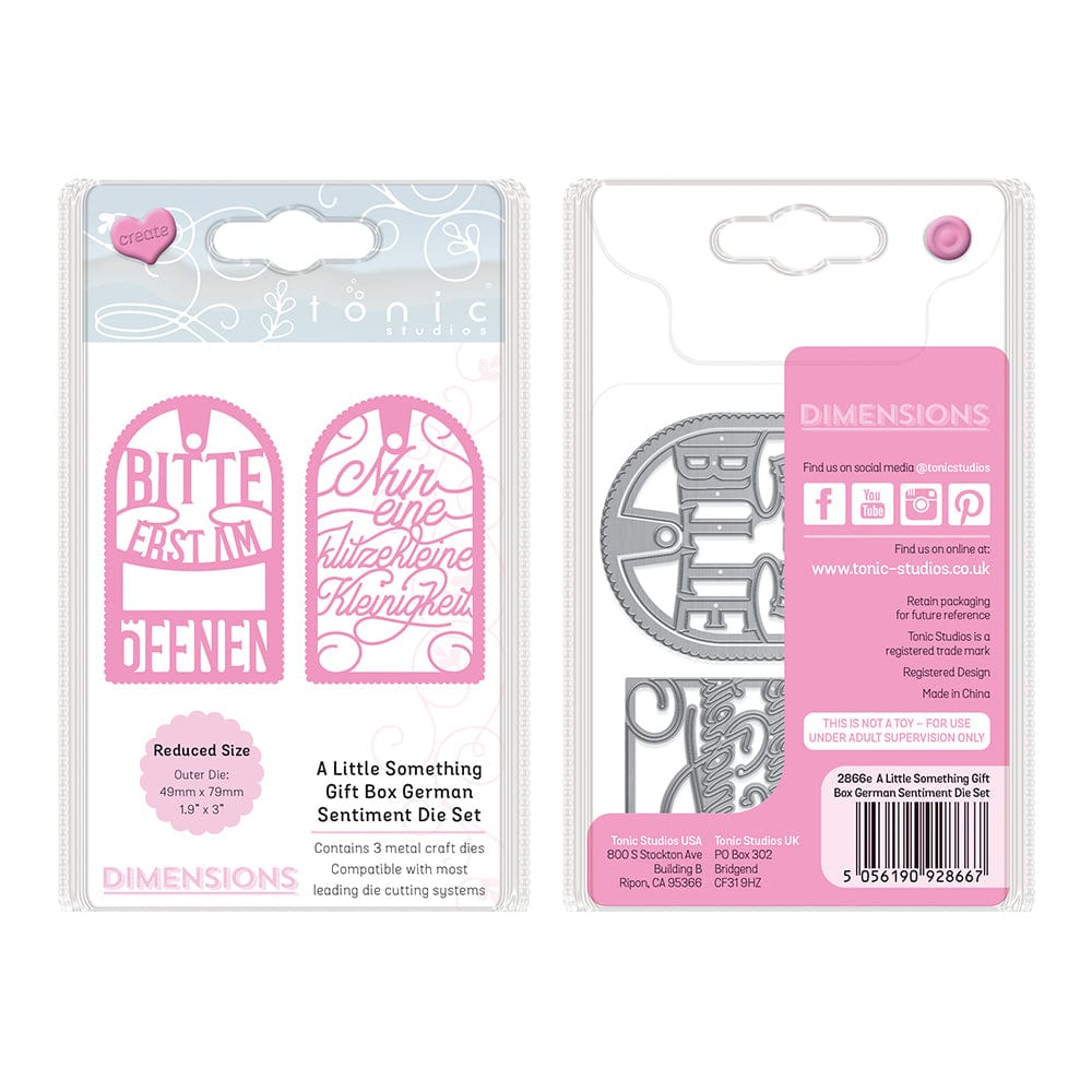 Tonic Studios Die Cutting Tonic Studios - Eine Kleinigkeit Geschenkbox - Deutsche Grüße Stanzschablone Set - 2866E