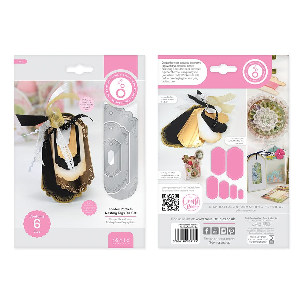 Tonic Studios Die Cutting Tonic Studios - Loaded Pockets - Nesting Tags Die Set - 3917E
