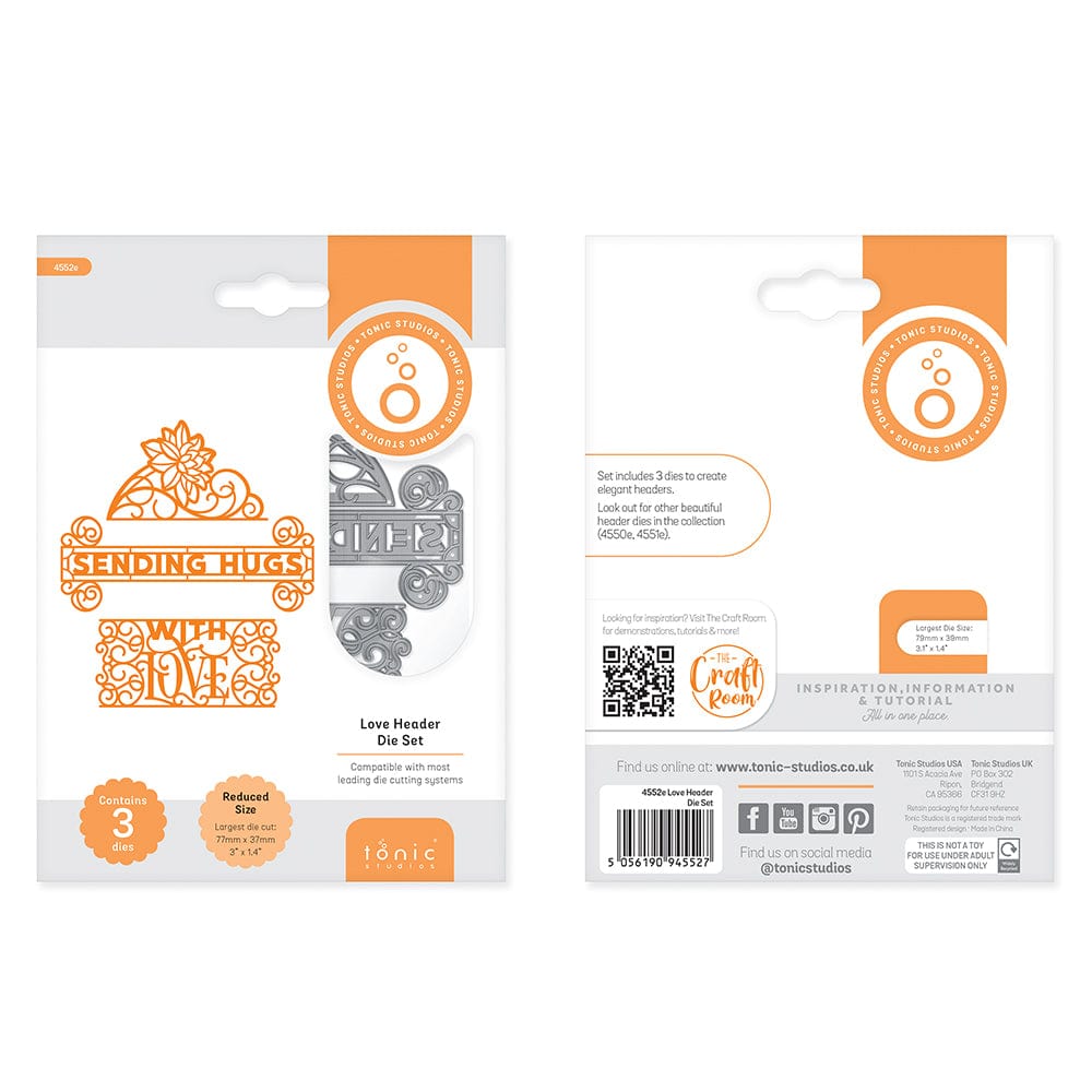 Tonic Studios Die Cutting Tonic Studios - Love Header Die Set - 4552E