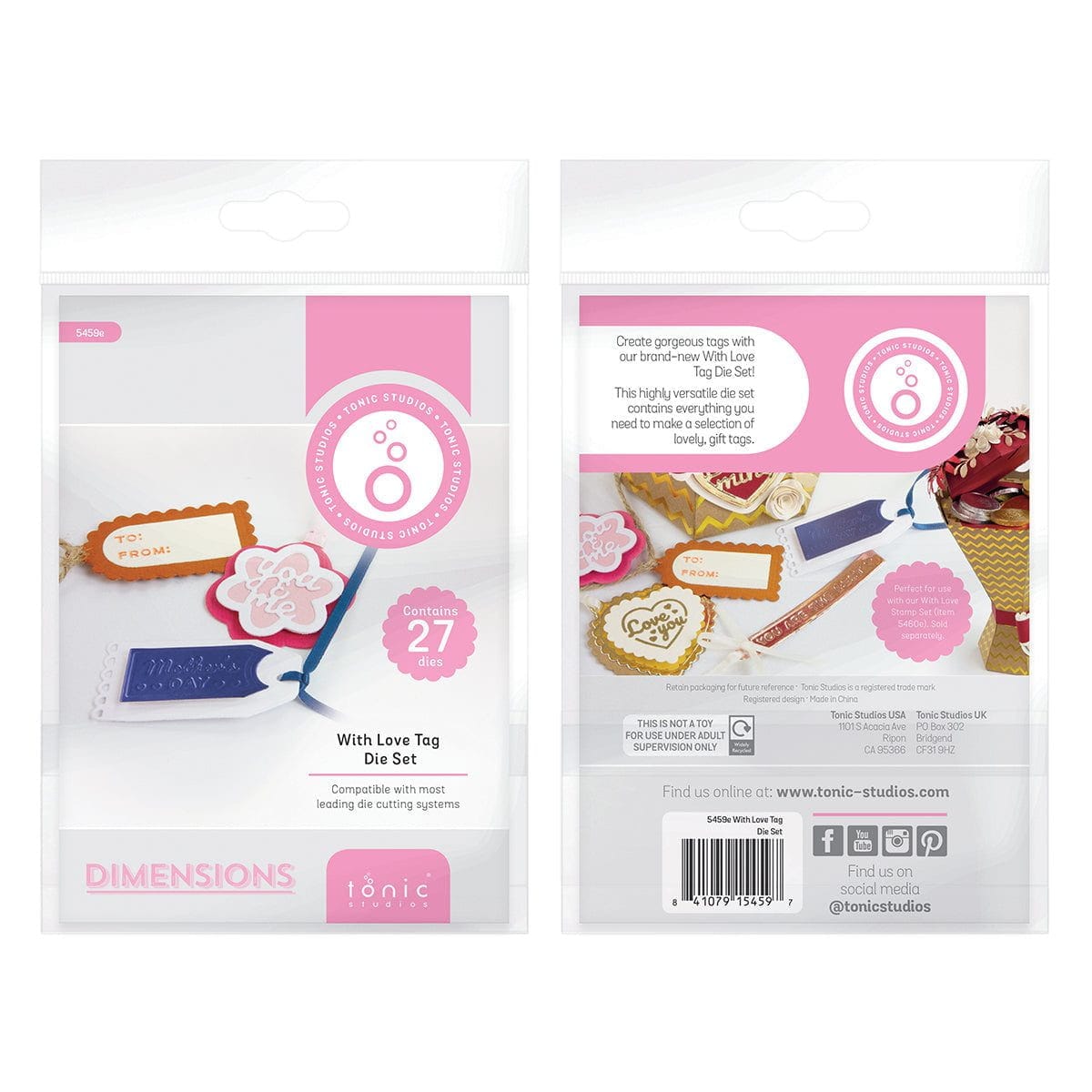 Tonic Studios Die Cutting Tonic Studios Mother's Day & Valentine Day Tag Die Set - 5459e