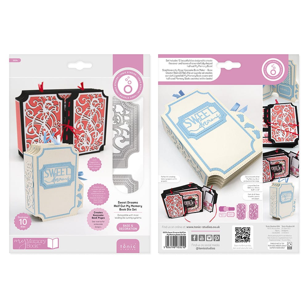Tonic Studios Die Cutting Tonic Studios - Sweet Dreams Half Cut My Memory Book Die Set - 3321E