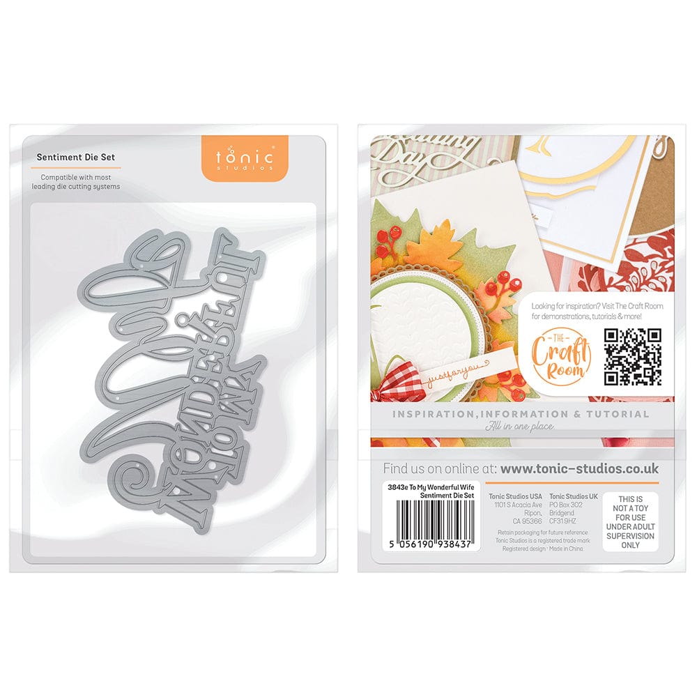 Tonic Studios Die Cutting Tonic Studios - To My Wonderful Wife - Sentiment Die Set - 3843E