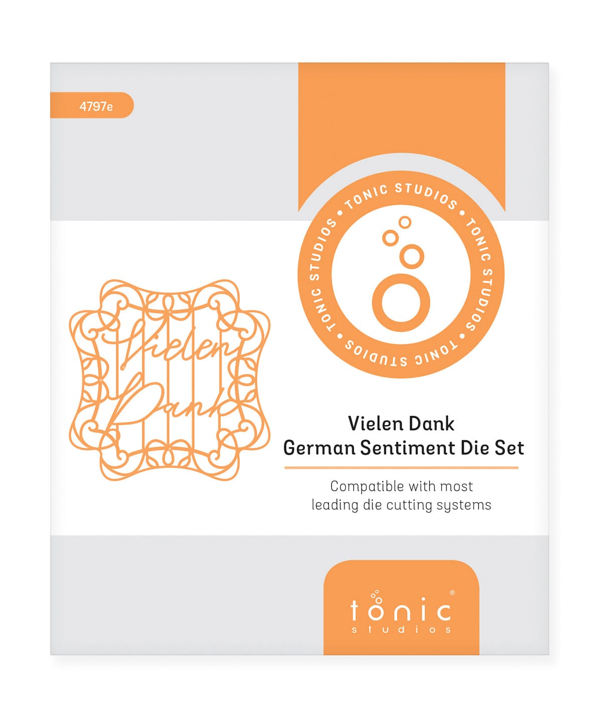 Tonic Studios Die Cutting Vielen Dank German Sentiment Die Set - 4797e