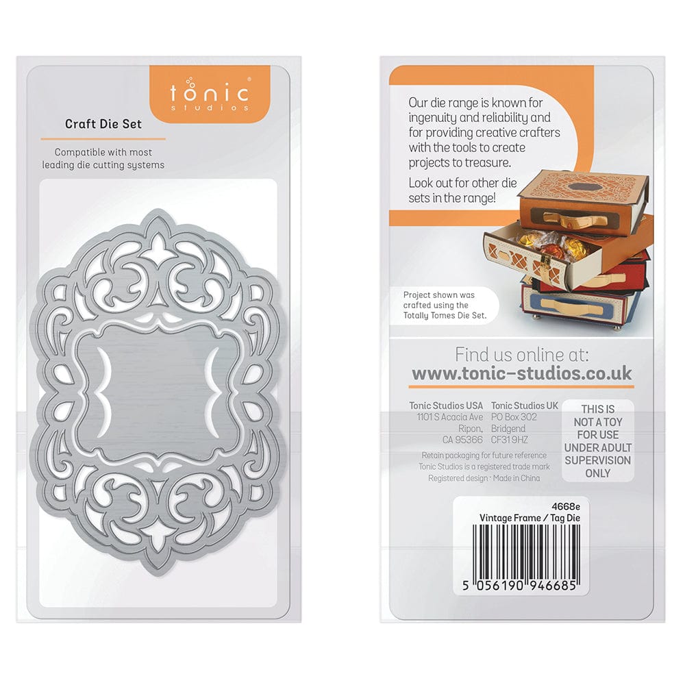 Tonic Studios Die Cutting Vintage Frame - Tag Die Set - 4668E