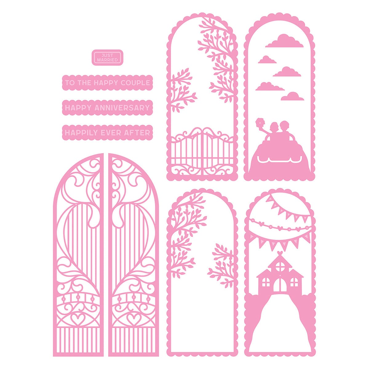Tonic Studios Die Cutting Wedding Gatefold Shadow Frame Inserts Die Set - 5377e