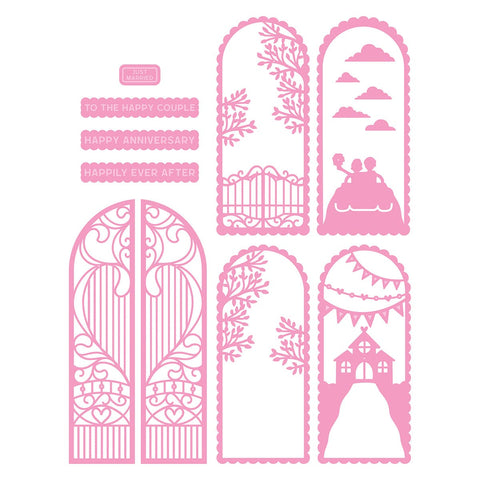 Tonic Studios Die Cutting Wedding Gatefold Shadow Frame Inserts Die Set - 5377e