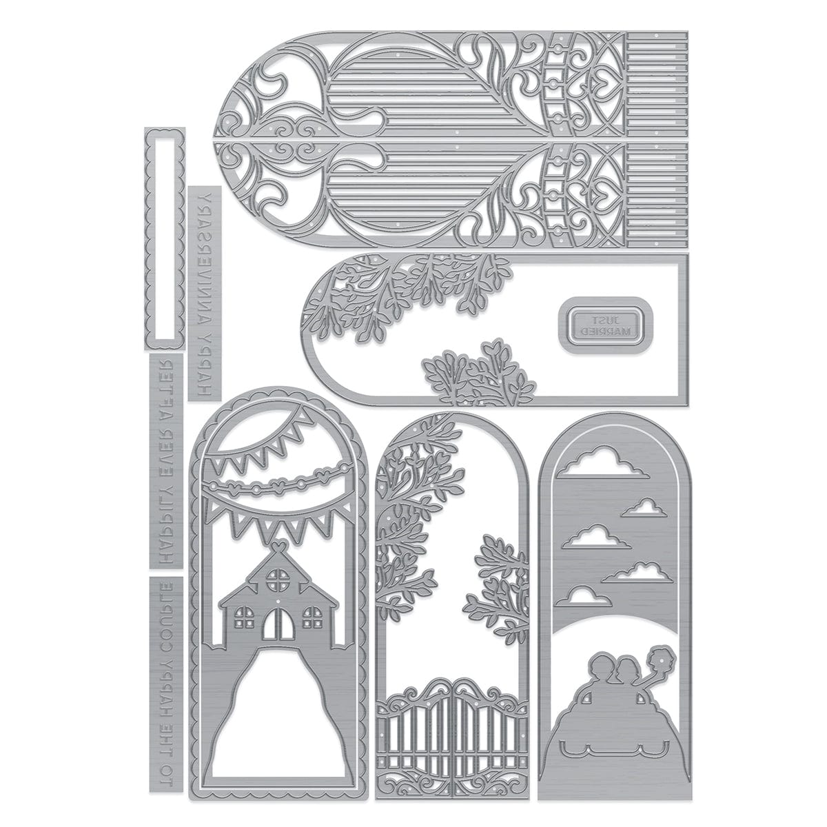 Tonic Studios Die Cutting Wedding Gatefold Shadow Frame Inserts Die Set - 5377e