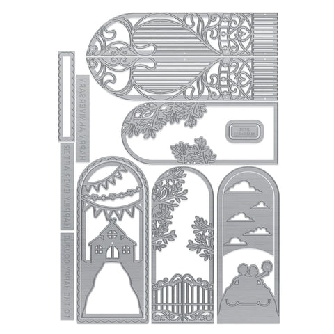 Tonic Studios Die Cutting Wedding Gatefold Shadow Frame Inserts Die Set - 5377e