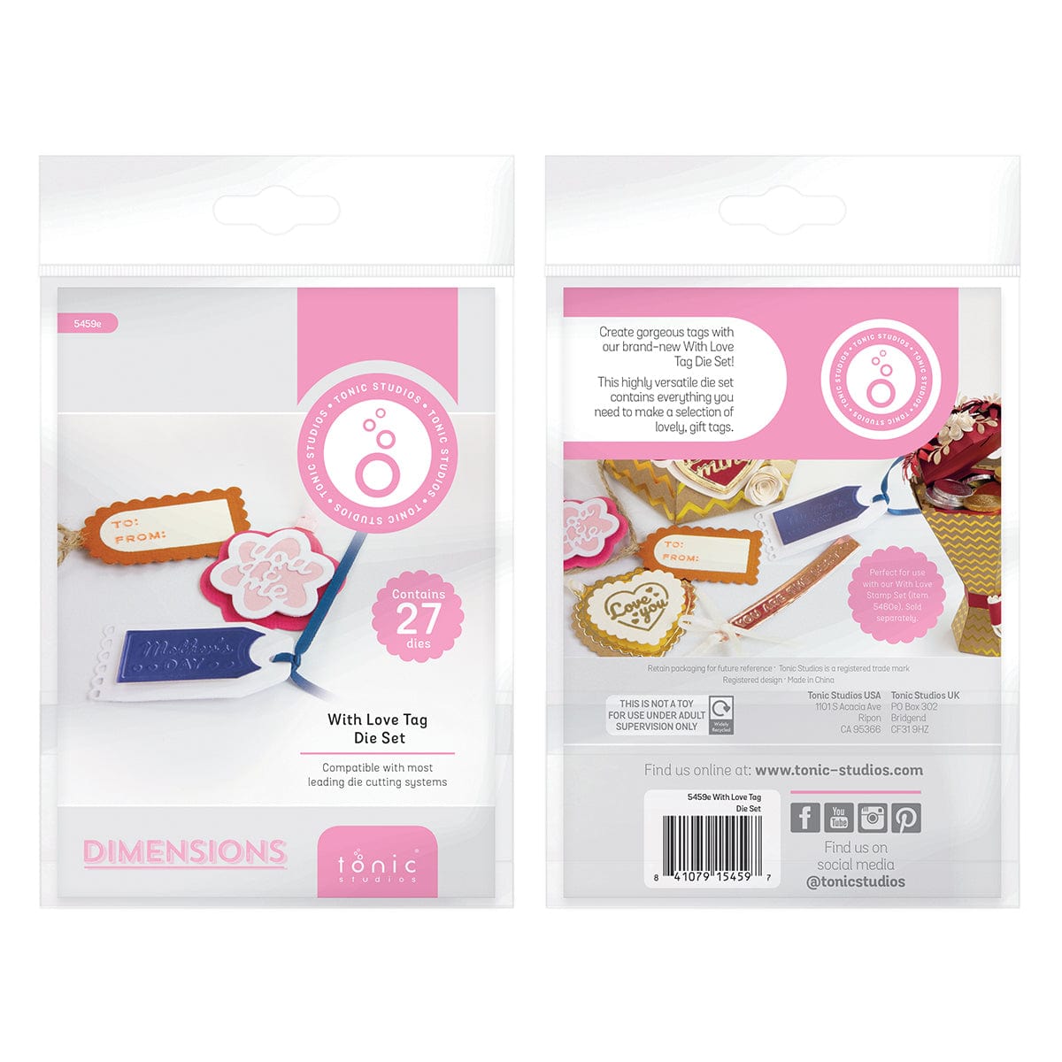 Tonic Studios Die Cutting With Love Tag Die & Stamp Set - BF23-05