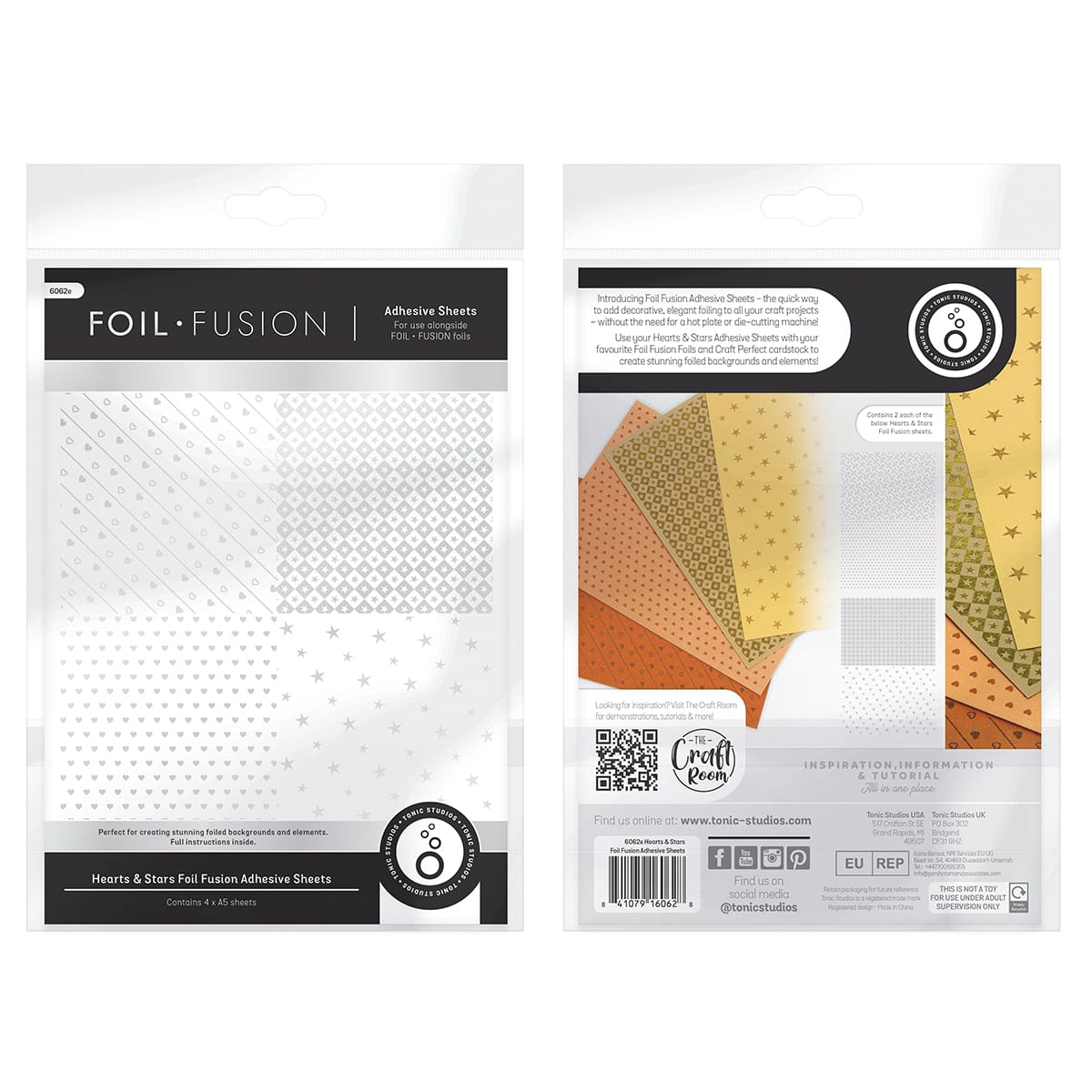 Tonic Studios Dimensions Foil Fusion - Hearts & Stars Adhesive Sheets - 6062e