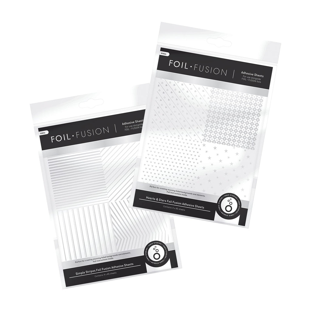 Tonic Studios Dimensions Foil Fusion - Hearts, Stars & Simple Stripes Adhesive Sheets - DB08