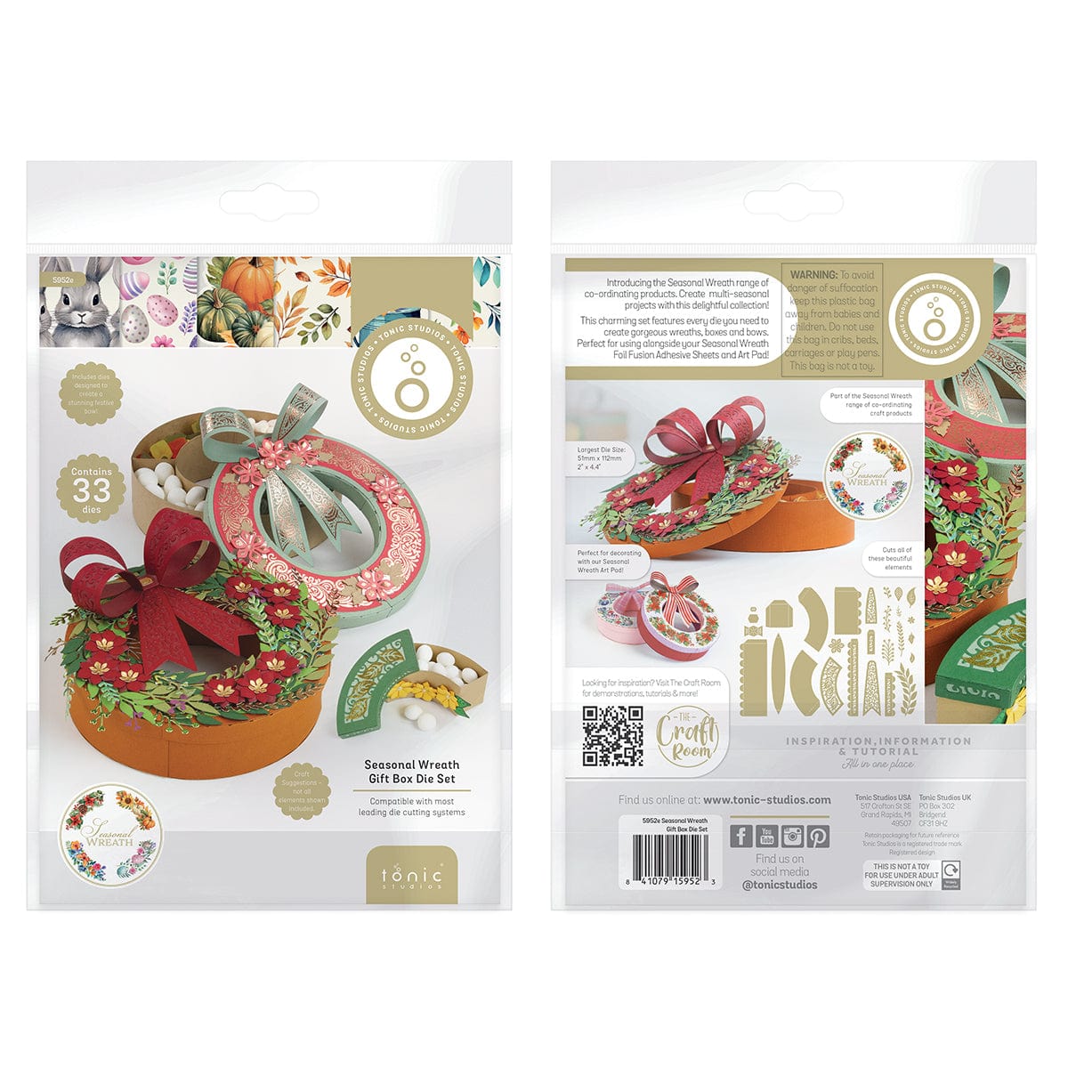 Tonic Studios Dimensions Seasonal Wreath Gift Box Die Set - 5952e
