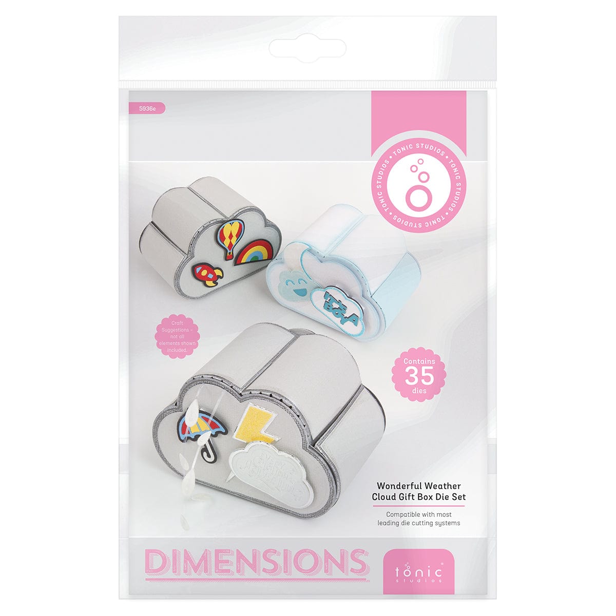 Tonic Studios Dimensions Wonderful Weather Cloud Gift Box Die Set - 5936e