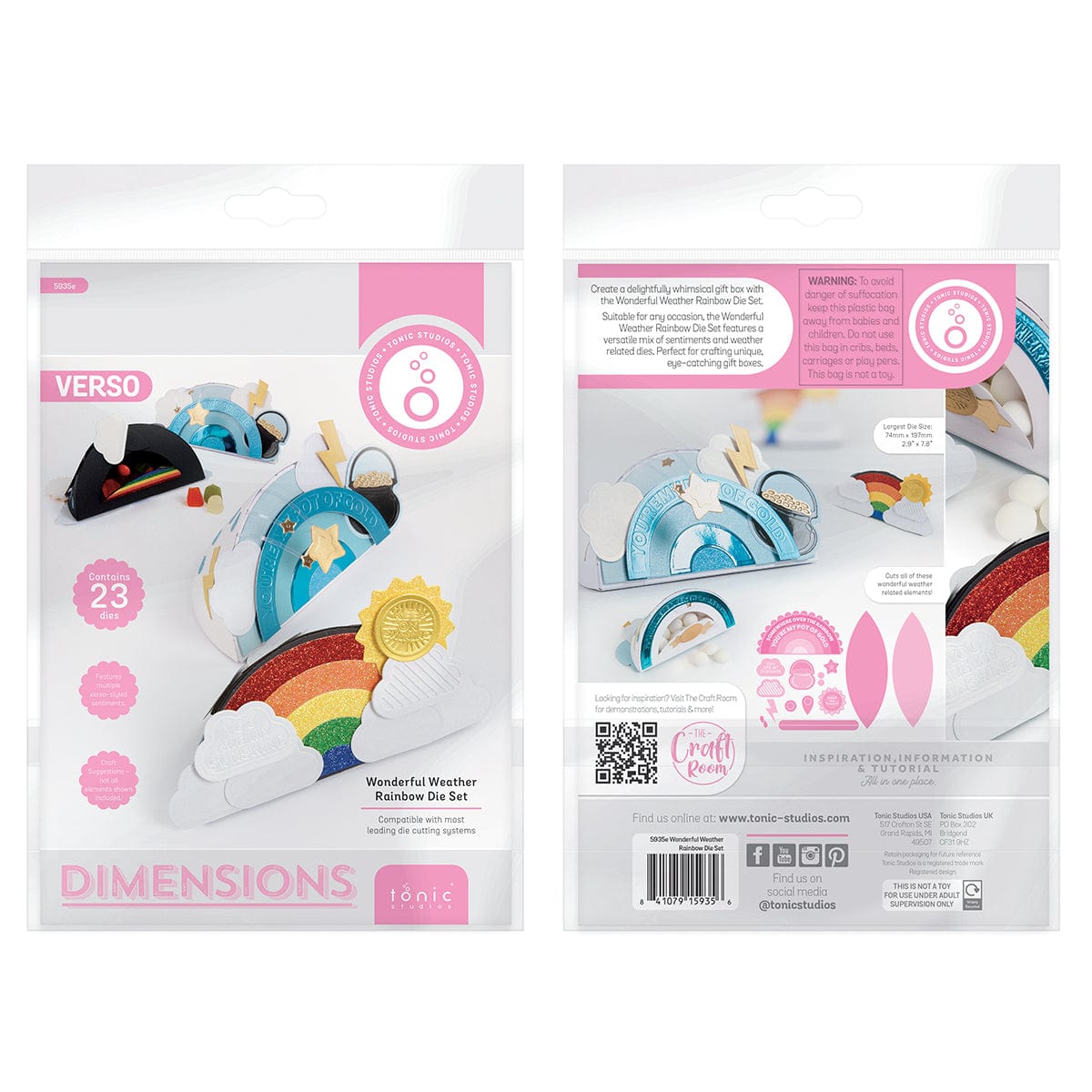 Tonic Studios Dimensions Wonderful Weather Rainbow Gift Box Die Set - 5935e