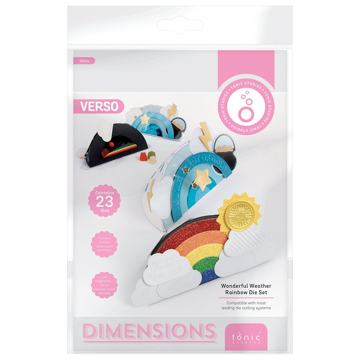 Tonic Studios Dimensions Wonderful Weather Rainbow Gift Box Die Set - 5935e