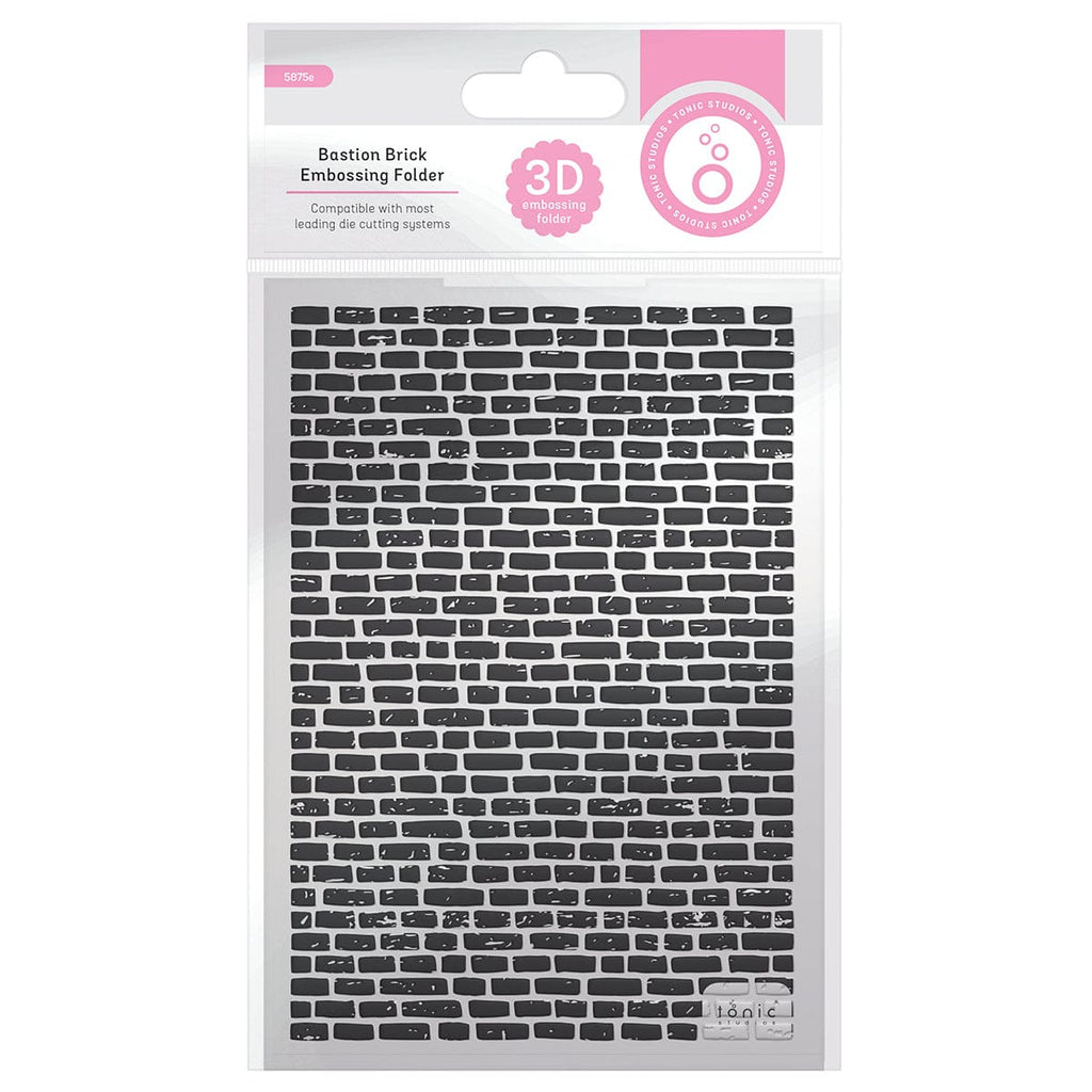 Tonic Studios Embossing Folder Bastion Brick 3D Embossing Folder - 5875e