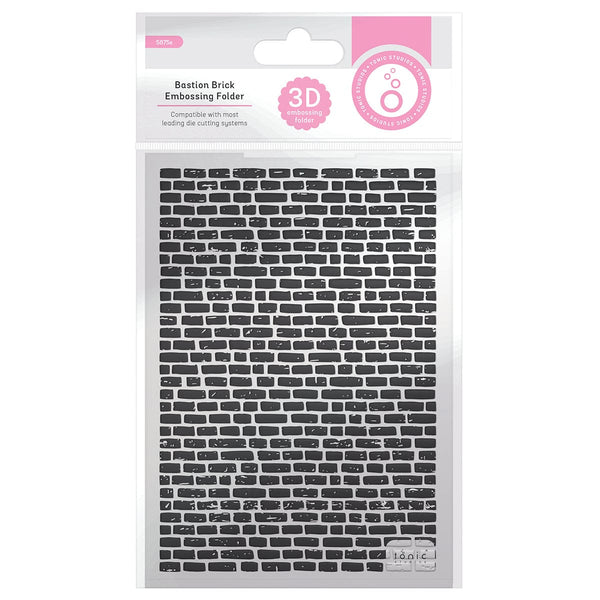 Tonic Studios Embossing Folder Bastion Brick 3D Embossing Folder - 5875e