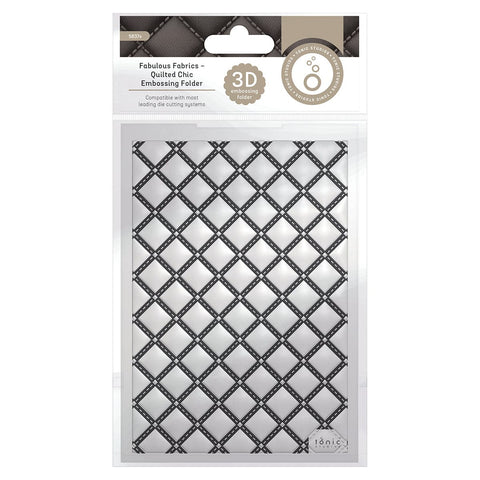 Tonic Studios Embossing Folder Fabulous Fabrics Quilted Chic 3D Embossing Folder - 5837e