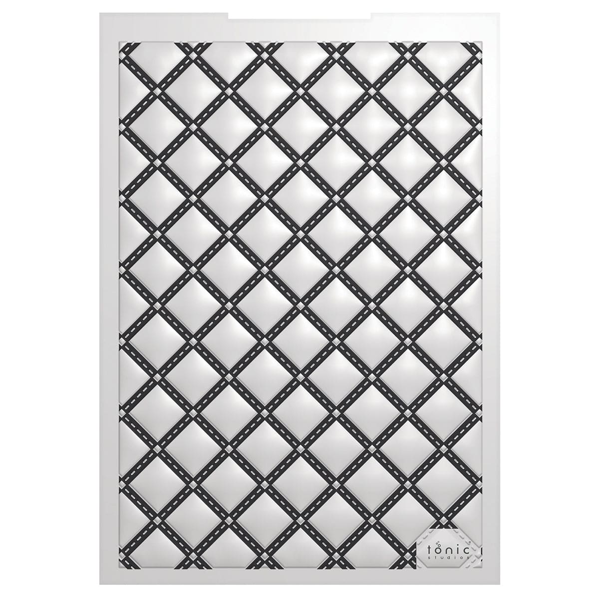 Tonic Studios Embossing Folder Fabulous Fabrics Quilted Chic 3D Embossing Folder - 5837e
