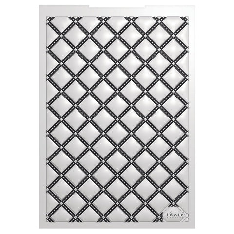 Tonic Studios Embossing Folder Fabulous Fabrics Quilted Chic 3D Embossing Folder - 5837e
