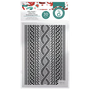 Tonic Studios Embossing Folder Jolly Jingles Cable Knit 3D Embossing Folder - 5918e