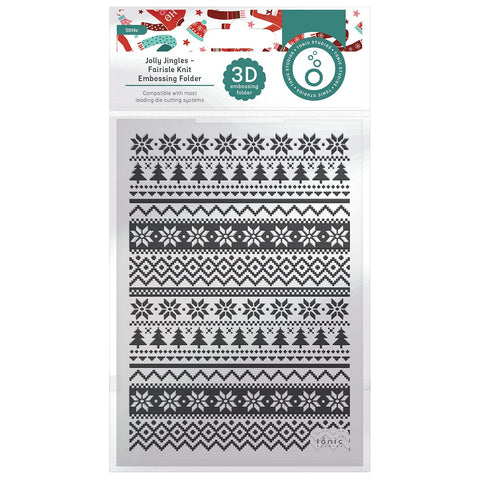 Tonic Studios Embossing Folder Jolly Jingles Fairisle Knit 3D Embossing Folder - 5914e