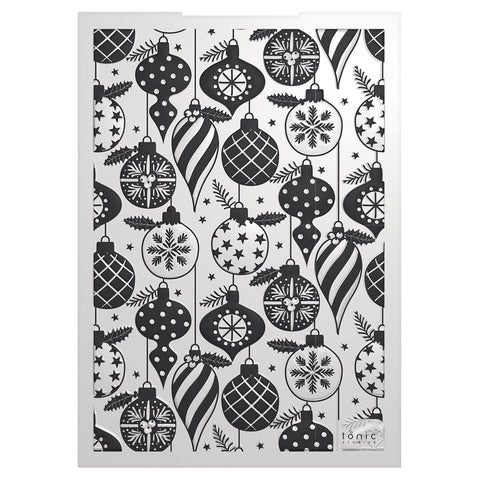Tonic Studios Essentials A Candy Cane Christmas Bountiful Baubles 3D Embossing Folder - 5537e
