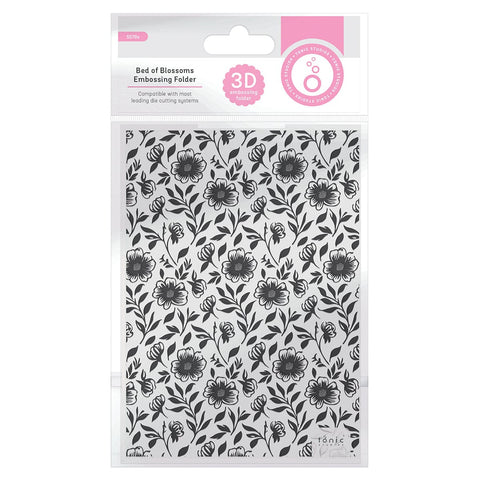 Tonic Studios Essentials Bed of Blossoms 3D Embossing Folder - 5578e