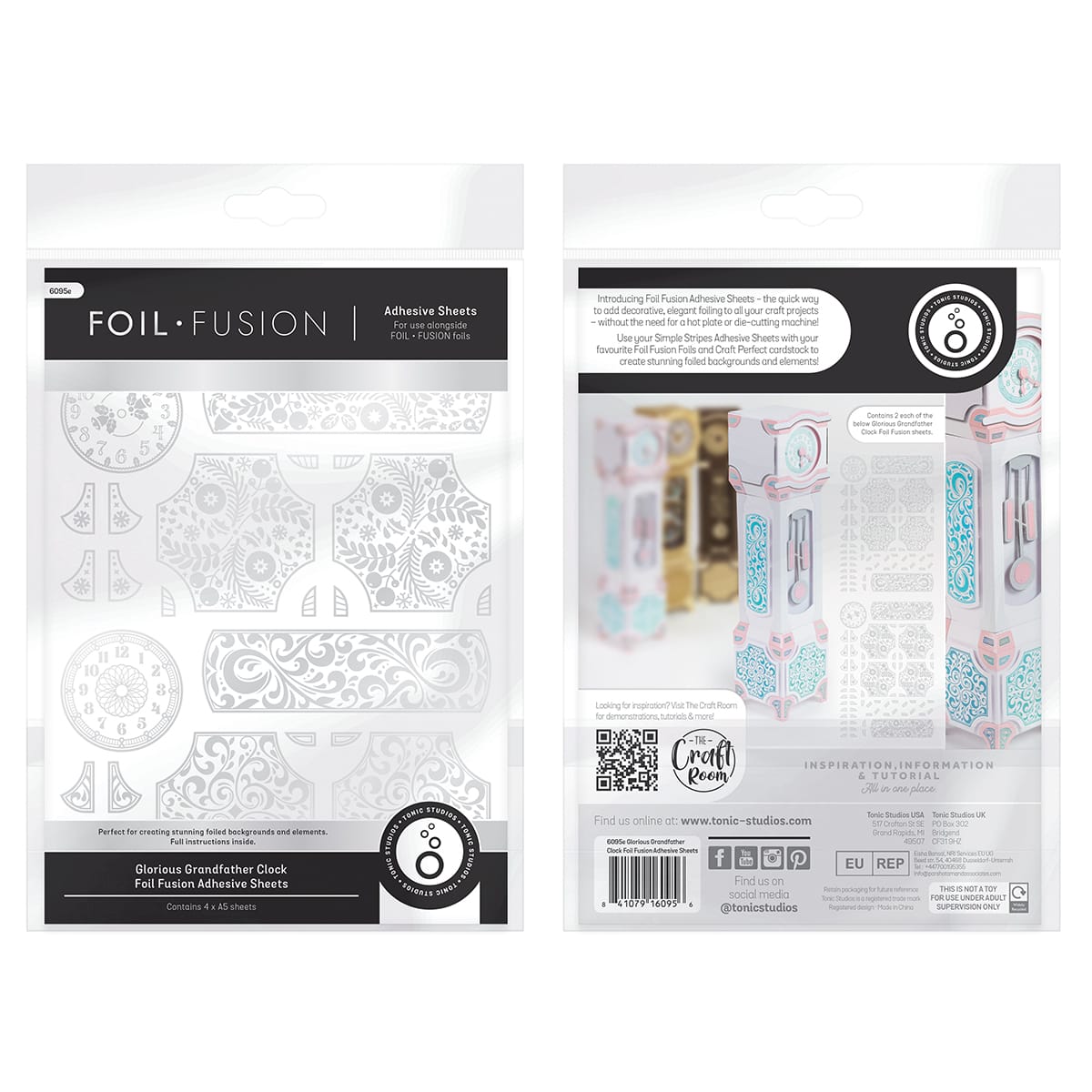 Tonic Studios Foil Fusion - Glorious Grandfather Clock - Adhesive Sheets - 6095e
