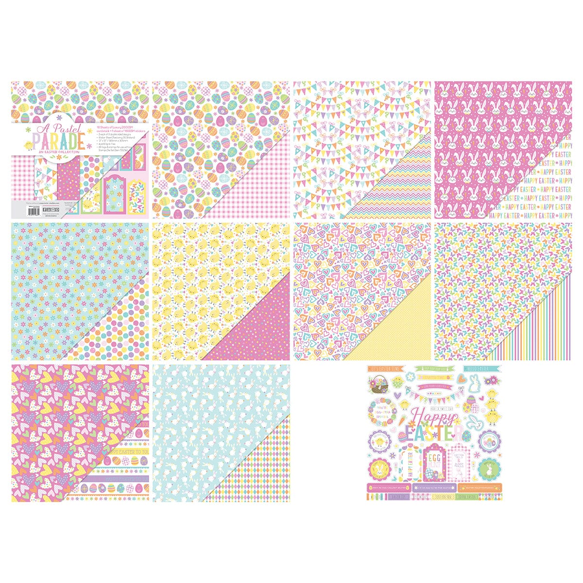 Tonic Studios Printed Papers A Pastel Parade 12" x 12" Patterned Paper Pad - 5685e