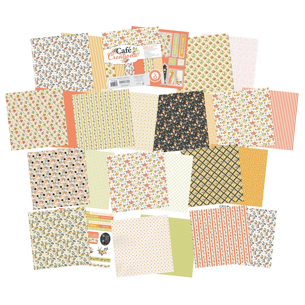 Tonic Studios Printed Papers Café Creations 8" x 8" Patterned Paper Pad - 5639E