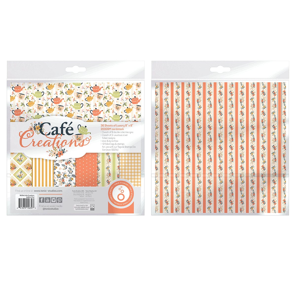 Tonic Studios Printed Papers Café Creations 8" x 8" Patterned Paper Pad - 5639E