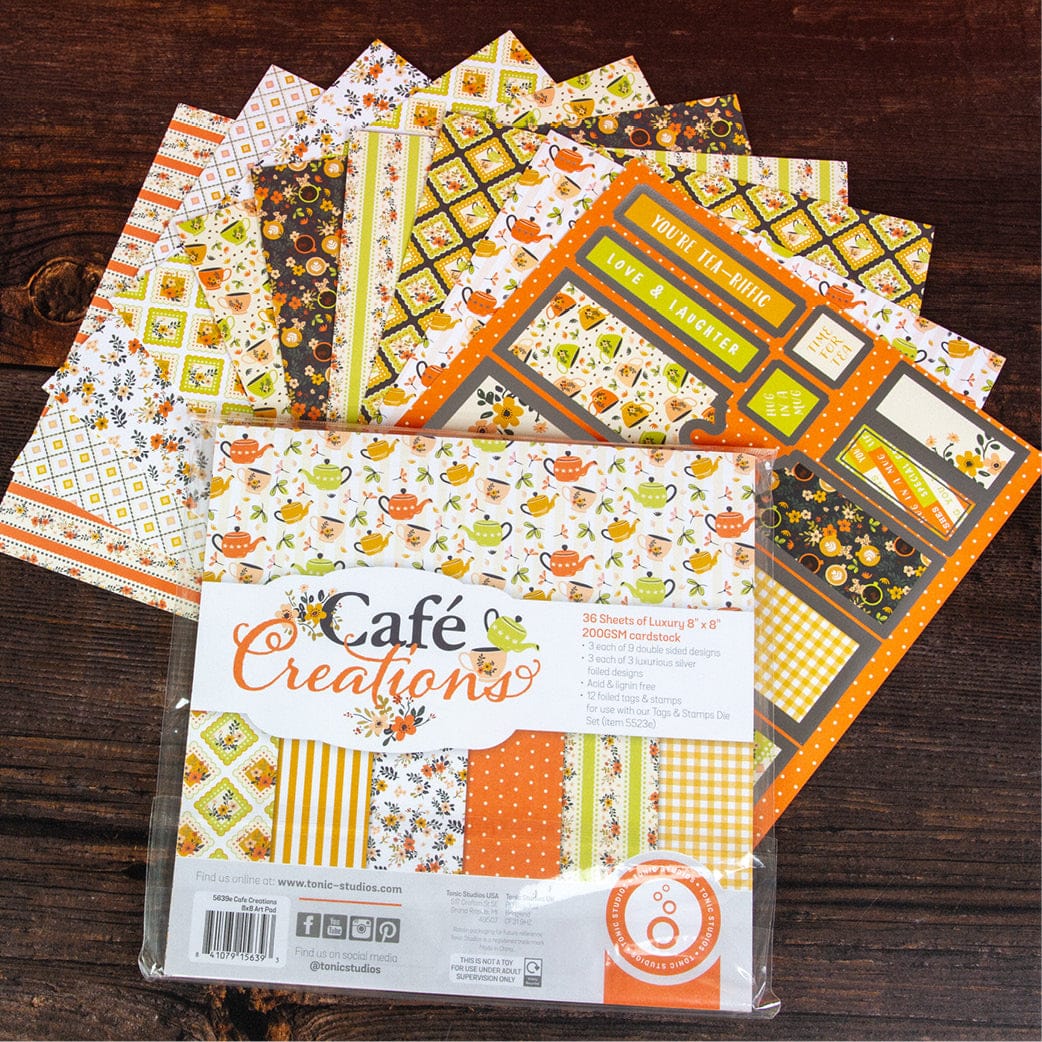 Tonic Studios Printed Papers Café Creations 8" x 8" Patterned Paper Pad - 5639E