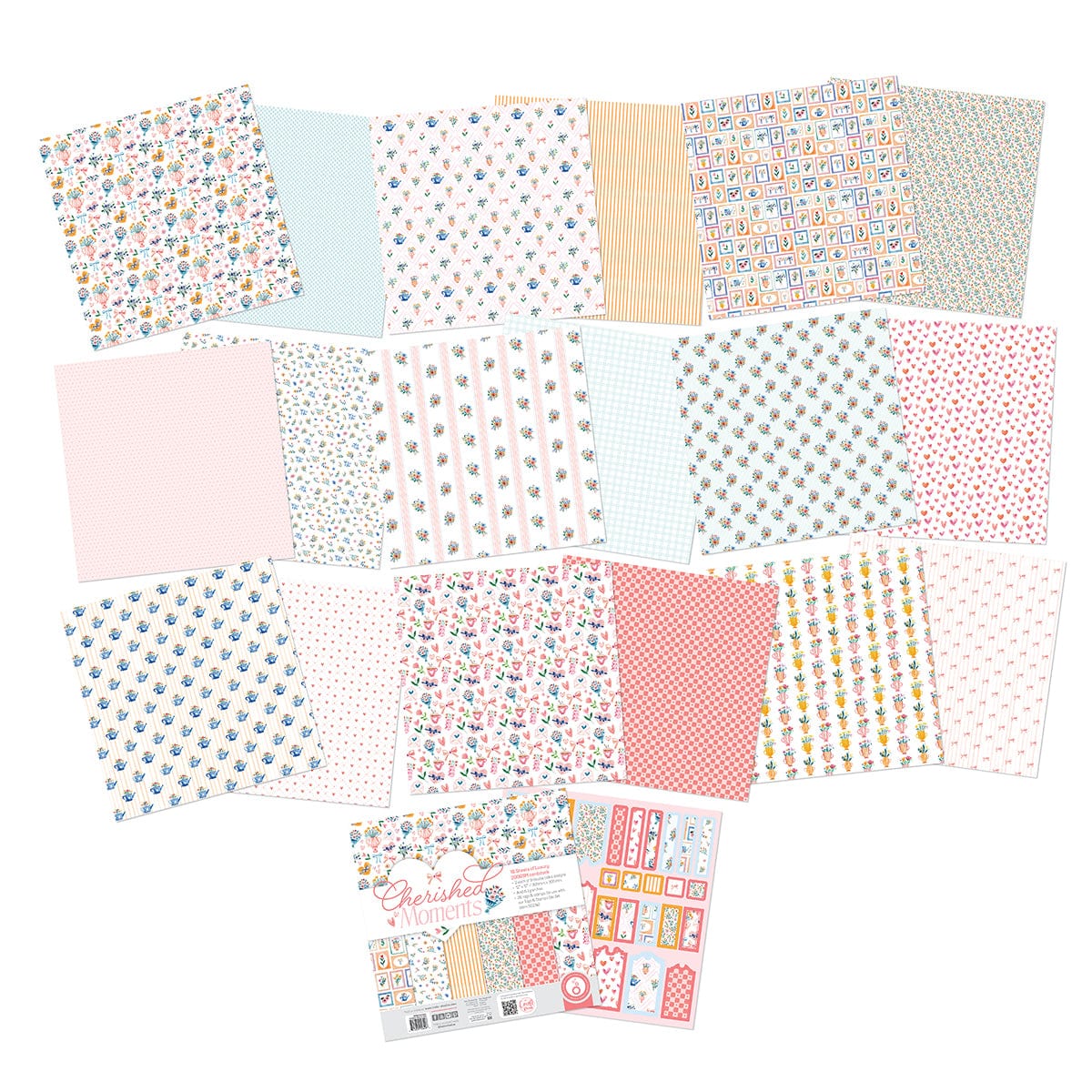 Tonic Studios Printed Papers Cherished Moments - 12" x 12" Patterned Paper Pad - 5849e