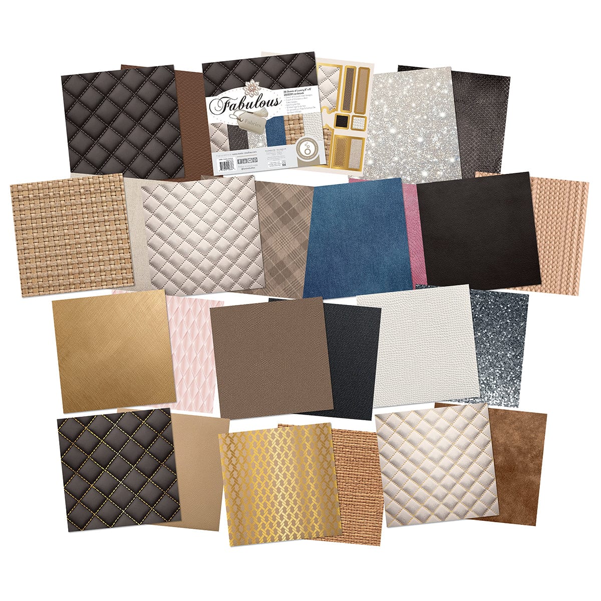 Tonic Studios Printed Papers Fabulous Fabrics 8" x 8" Patterned Paper Pad - 5836e