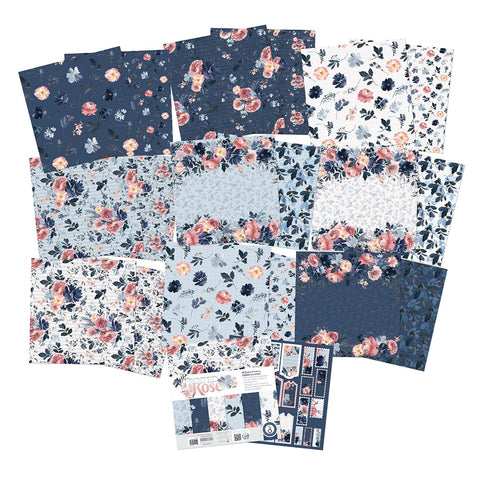 Tonic Studios Printed Papers Frosted Rose 12