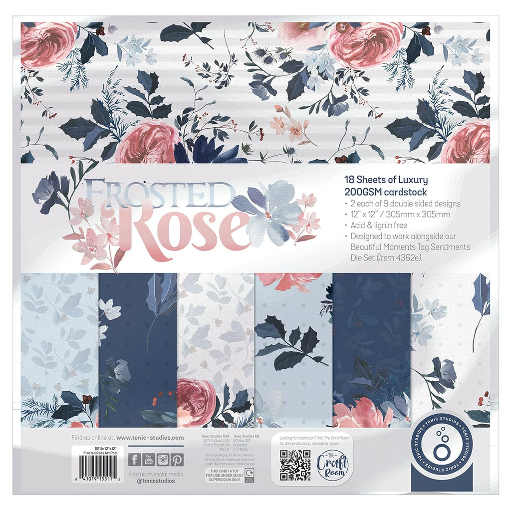 Tonic Studios Printed Papers Frosted Rose 12