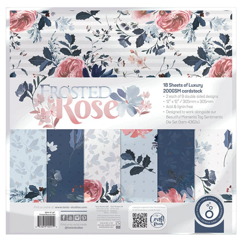 Tonic Studios Printed Papers Frosted Rose 12