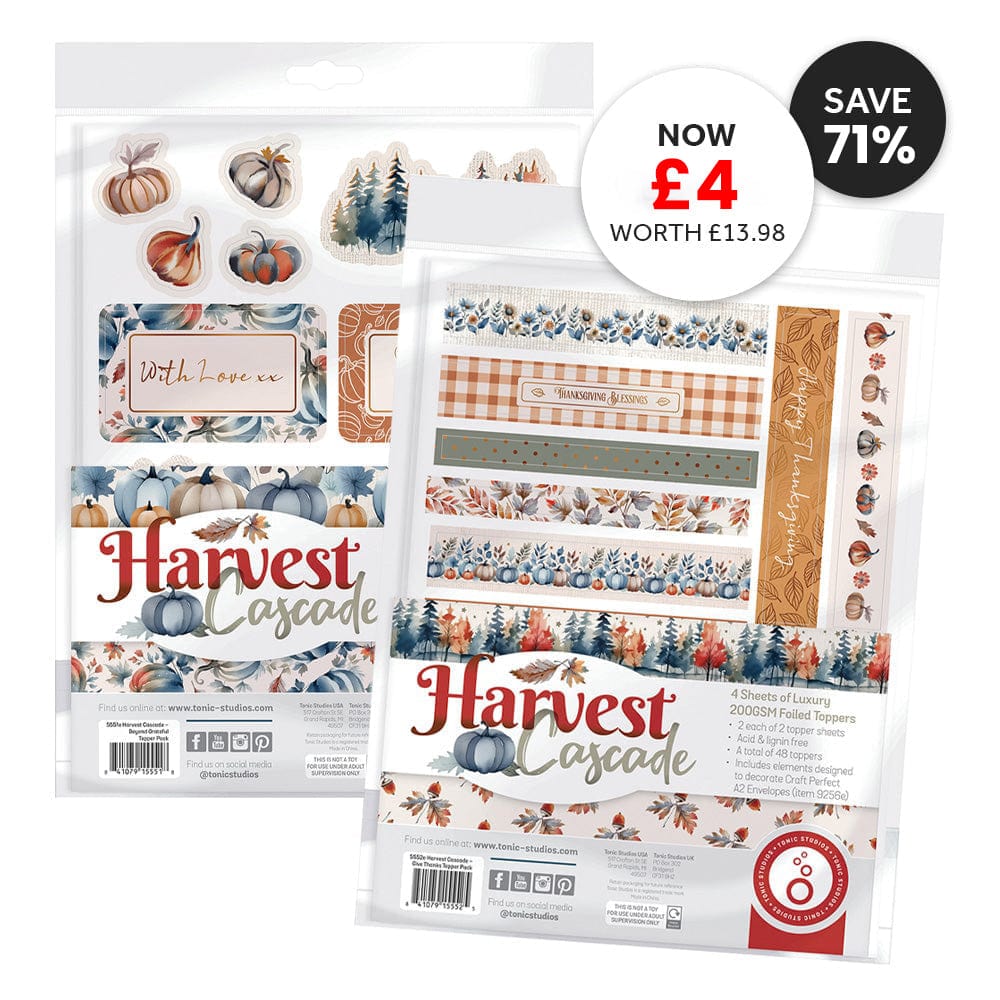 Tonic Studios Printed Papers Harvest Cascade  Foiled Toppers Collection - DB153