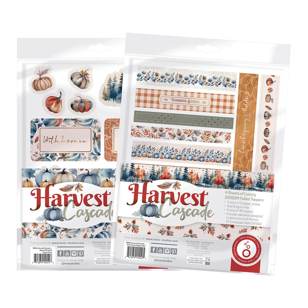 Tonic Studios Printed Papers Harvest Cascade  Foiled Toppers Collection - DB153